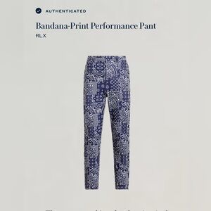 RLX Ralph Lauren Blue Bandana-Print Performance Pants